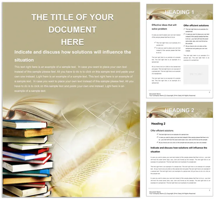 Books knowledge Word template