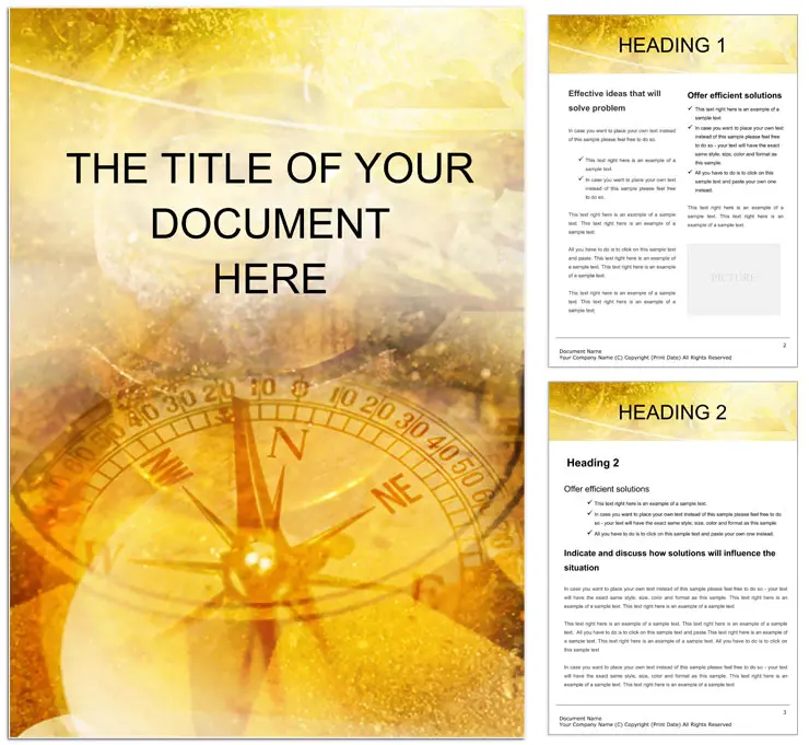 Travel Compass Background Word document template design