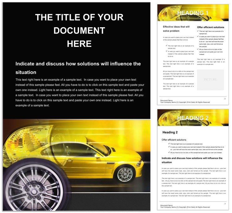 Car Parts Word document template design