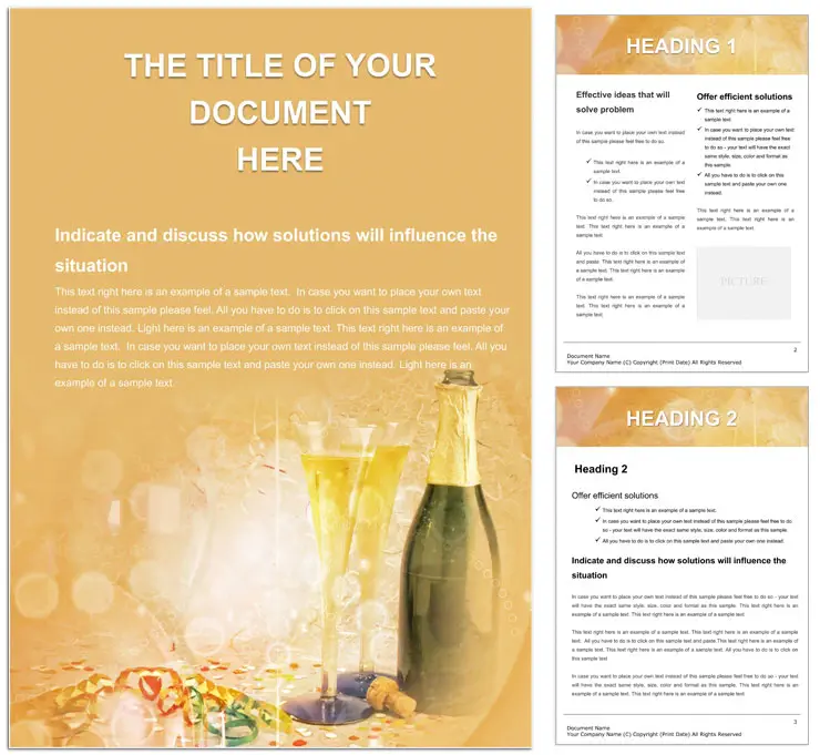 Glass of champagne Word templates