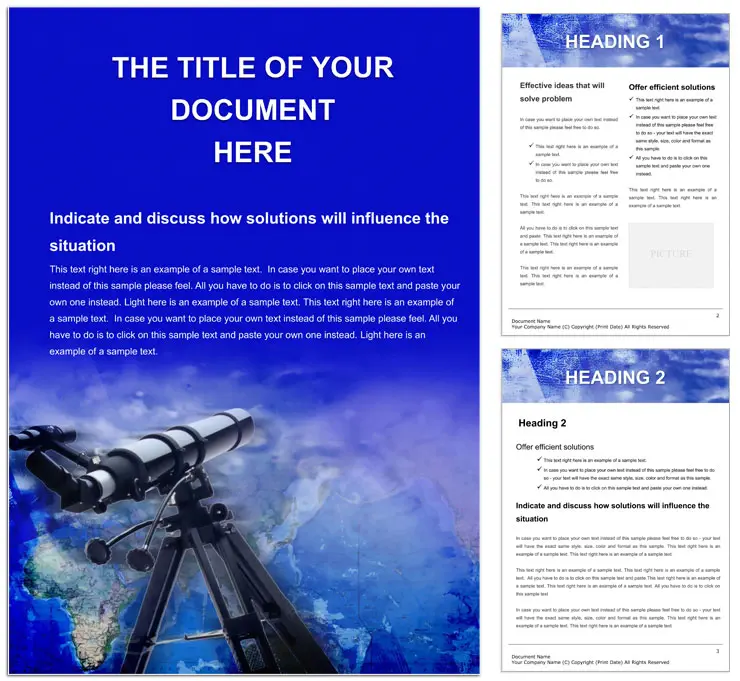 Astronomical telescope and the world Word template
