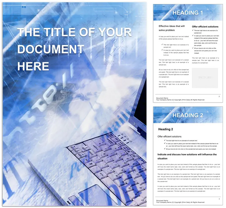 Free Sale of computers Word template design for print document
