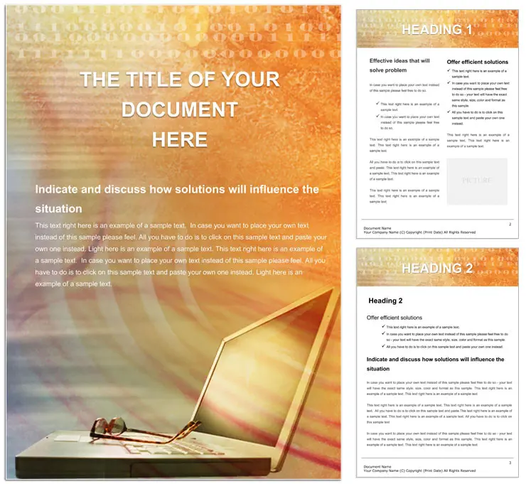 Notebook and network Word document template