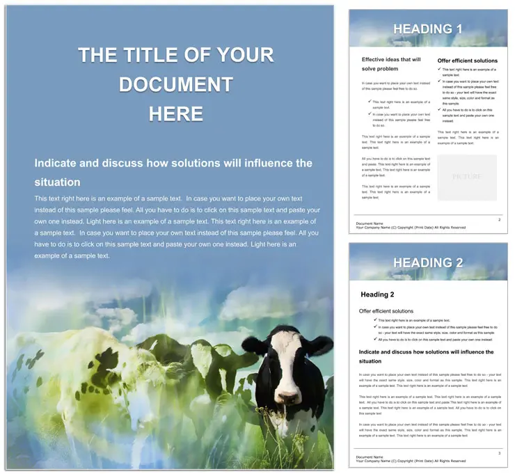 Cows and farm Word templates