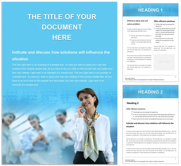 Successful Business Leader Word document template design