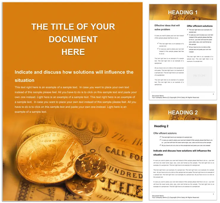 Money USA Word Templates for Documents