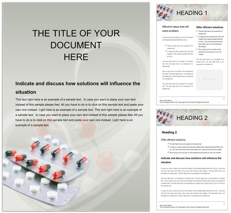 Medicines and tablets Word templates