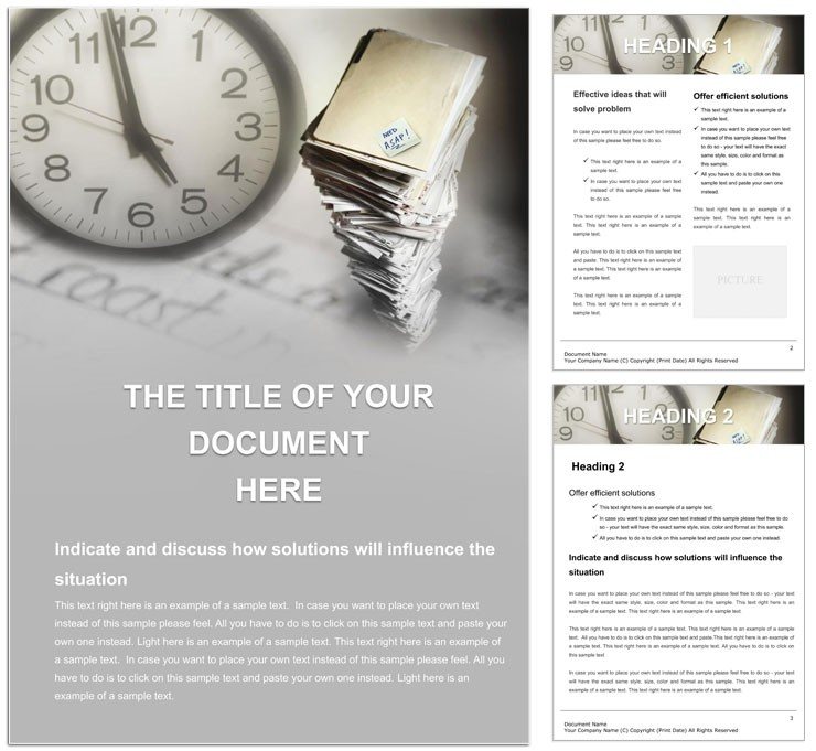 Working time Word document template