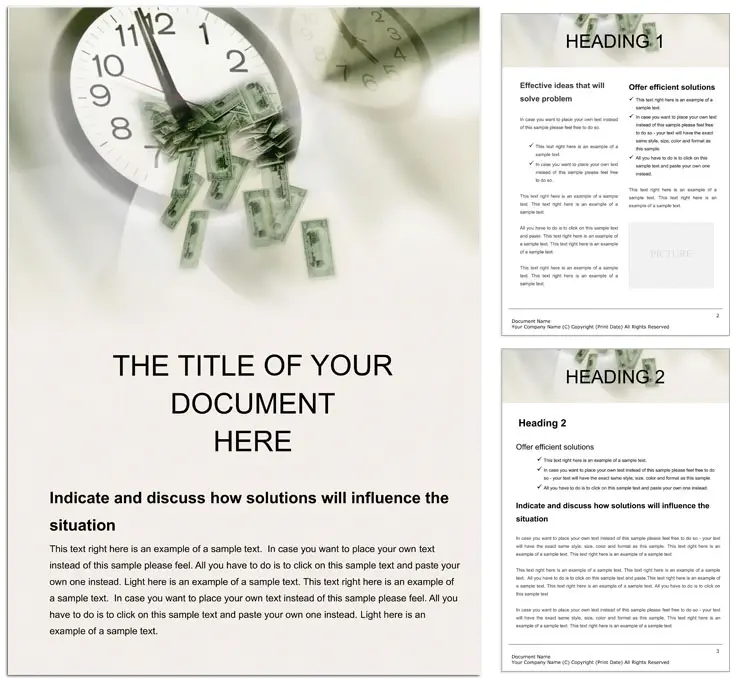 Time to Make Money Word Template - Download Design Documentation