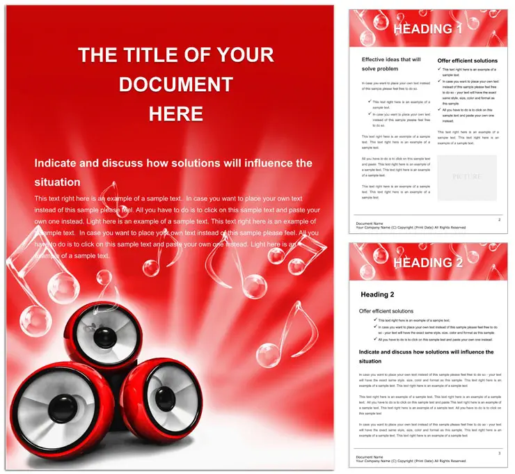 Music and Audio Word document template design