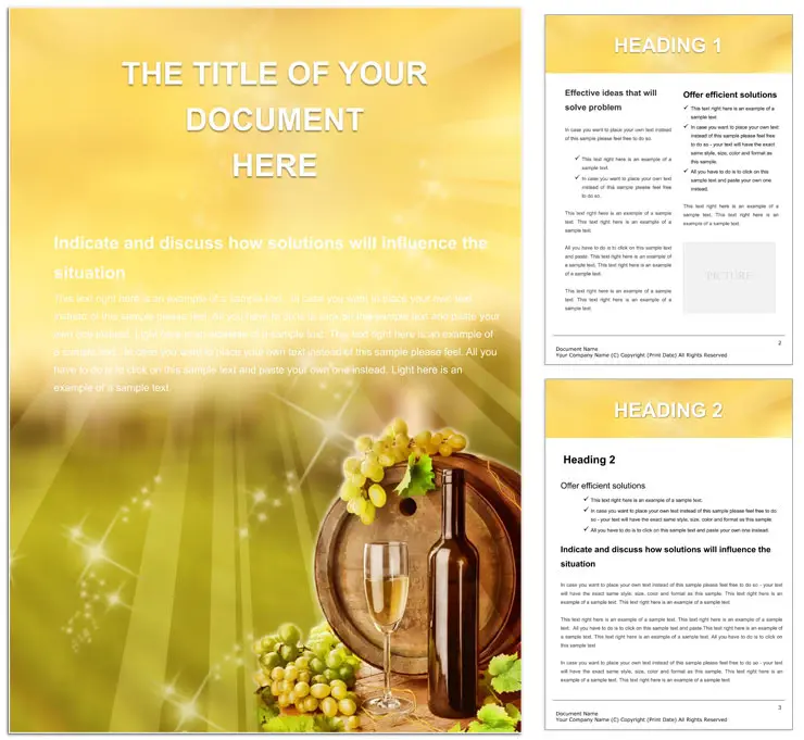 Art of Wine with Our Exquisite Wine Guide Word Document Template