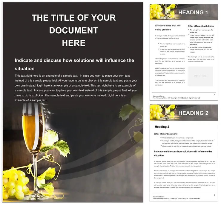 Wine Company Word document template design