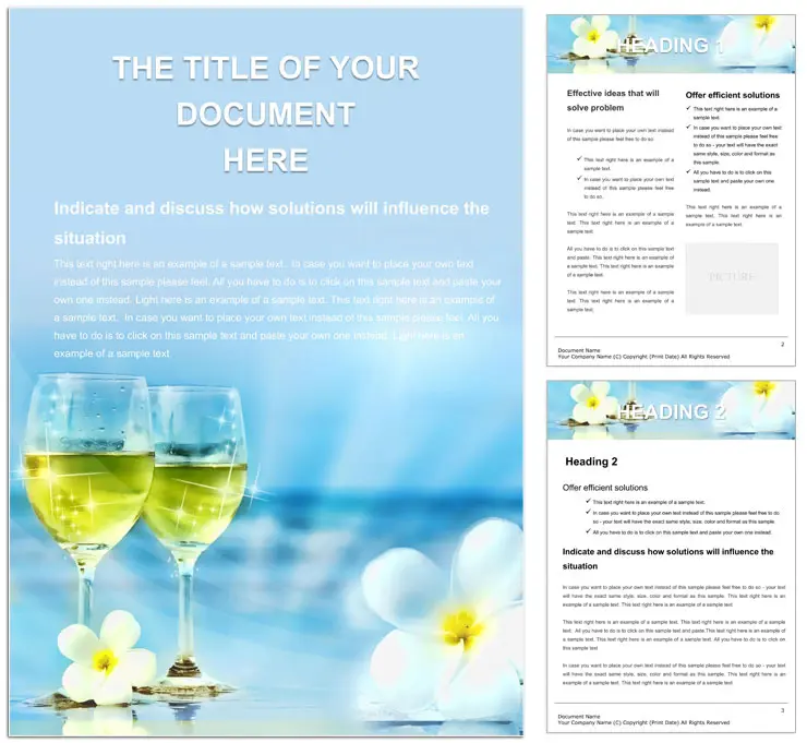 Download Cocktail Recipes Word Template Design Background