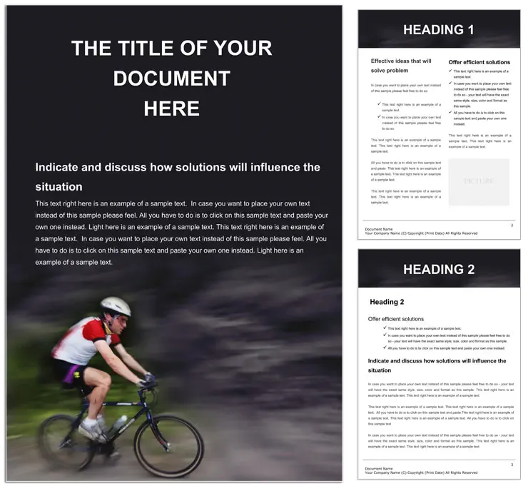 Bicycle sports Word template