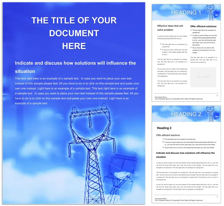 Electricity Distribution Word Template: Download