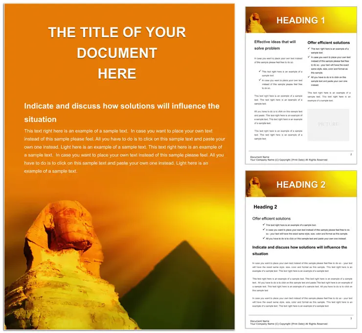 Mysteries of Egypt Word Document Template | Download Now