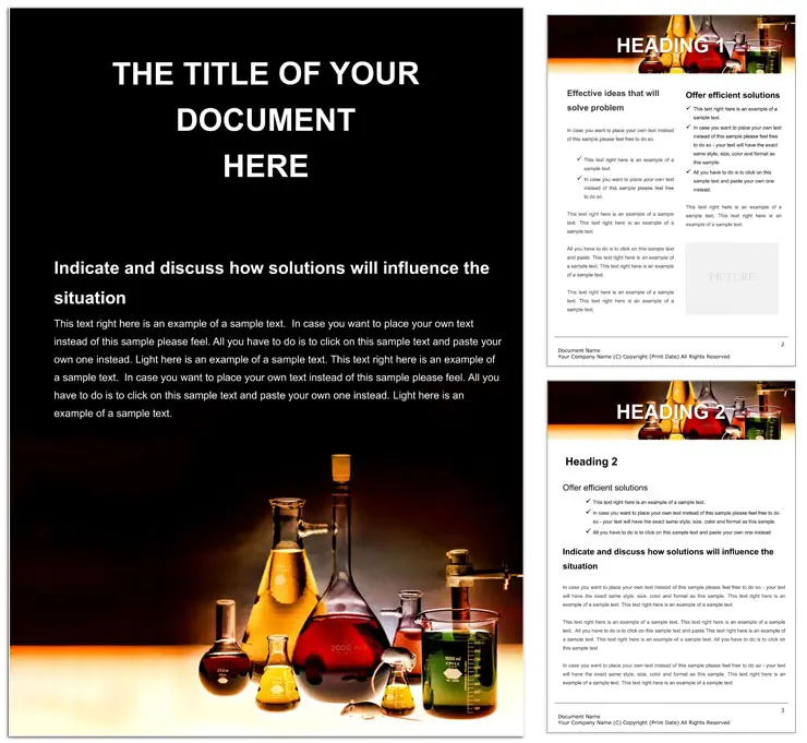 Chemistry Laboratory Word Document Template Design - Download Now