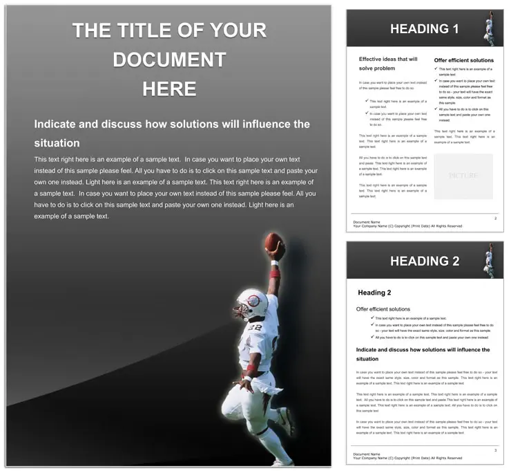 Game of American Football Word template for print document