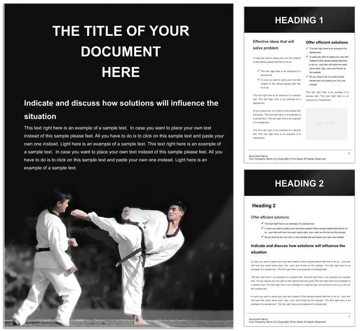 Karate School Word Document Template - Download