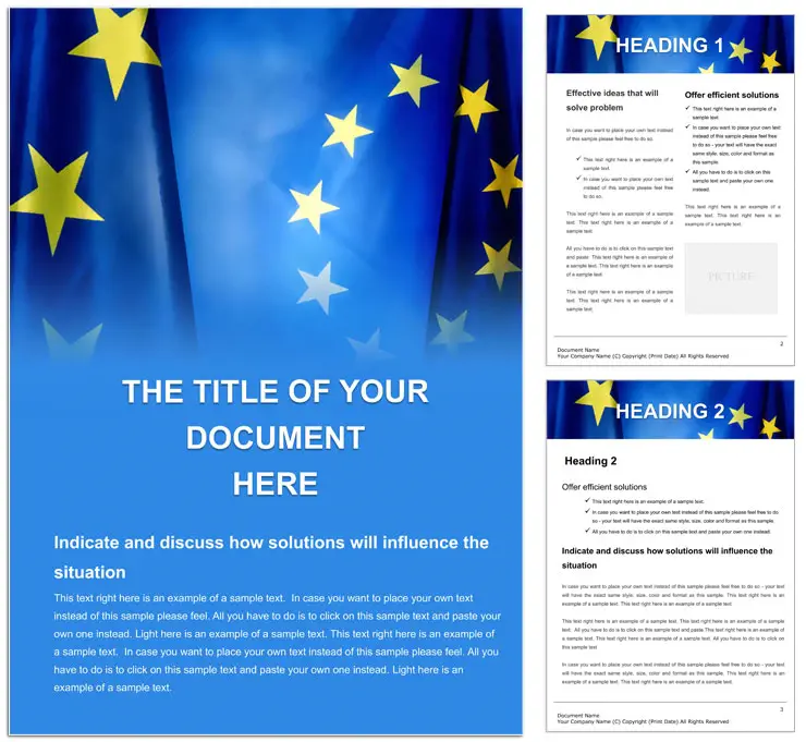 European Union Flags Word Template | Download