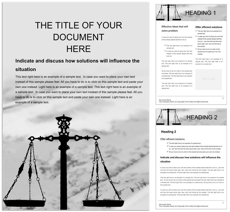 Violation of Law Word document template design