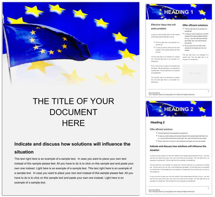 EU Flag Word document template design