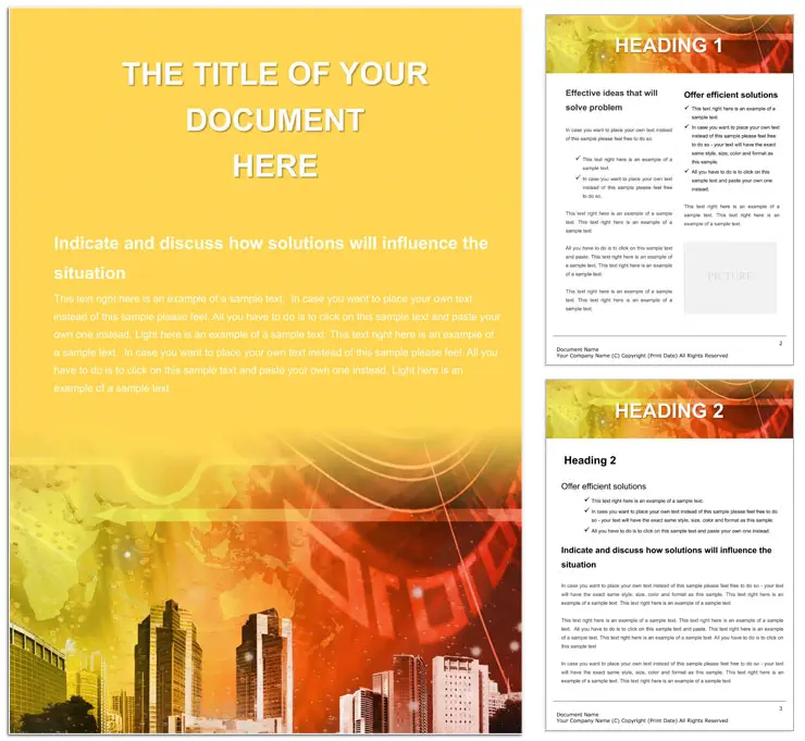 Business City Word Document Template Designs