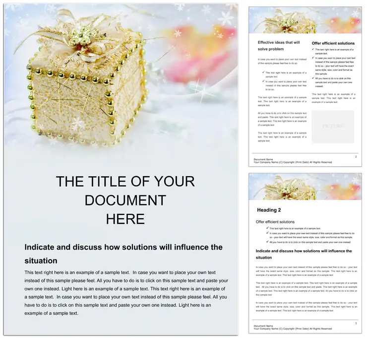 Nice Gift Word document template design