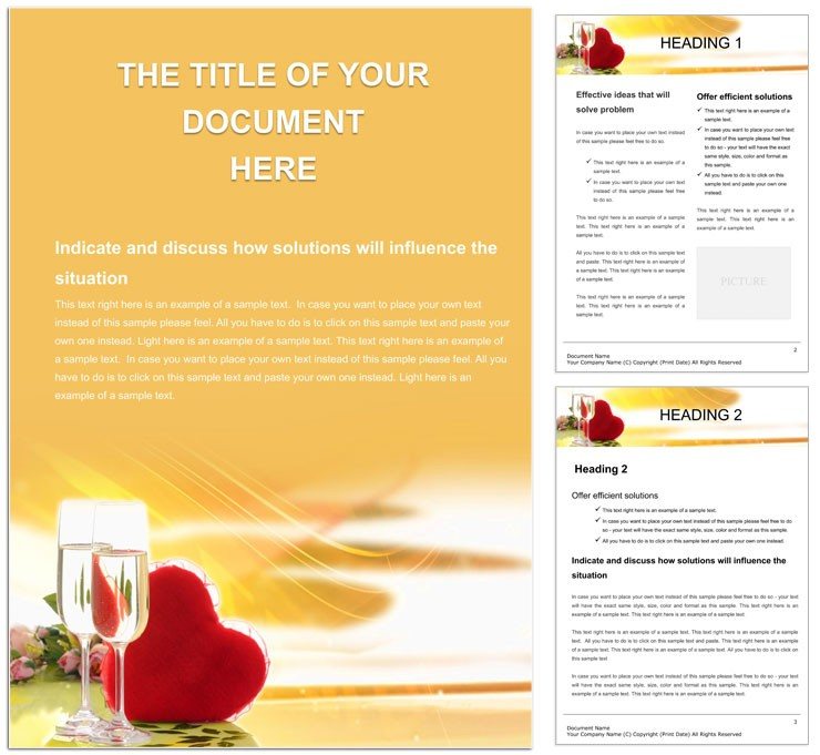 Romantic Date Word document template design