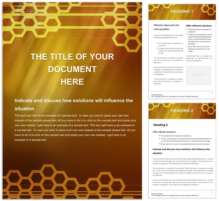 Buzzworthy Honeycomb Word Document Template | Professional Design