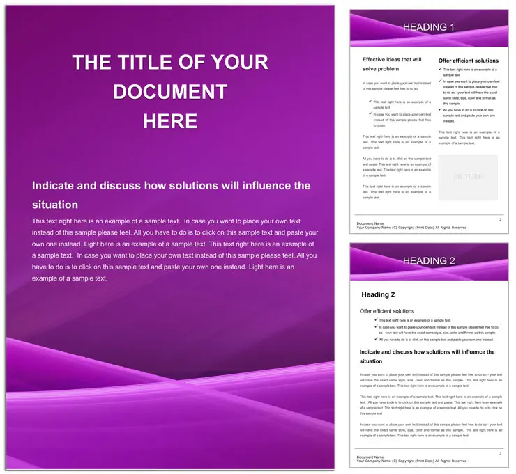 Purple Background Word Document Template