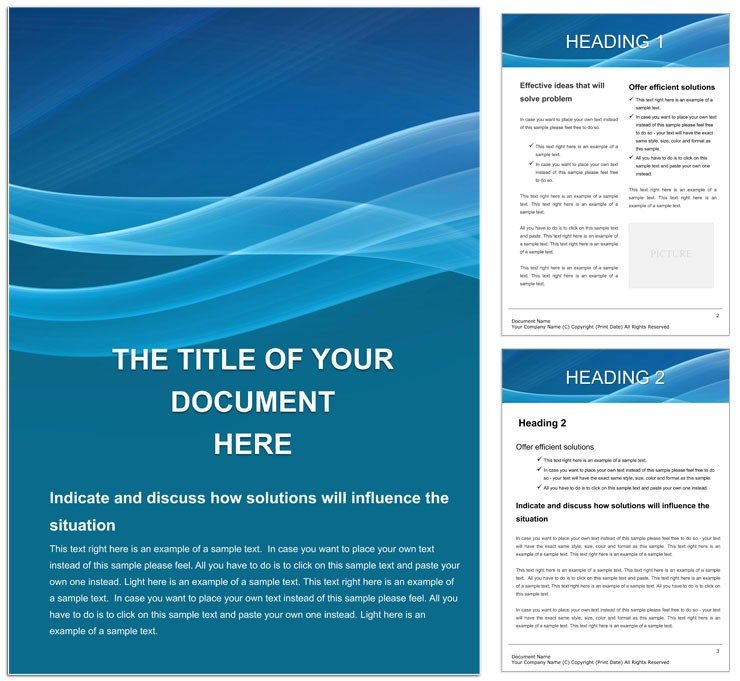 Blue Waves Background Word Templates ImagineLayout