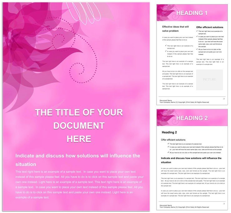 Purple Flower Word document template