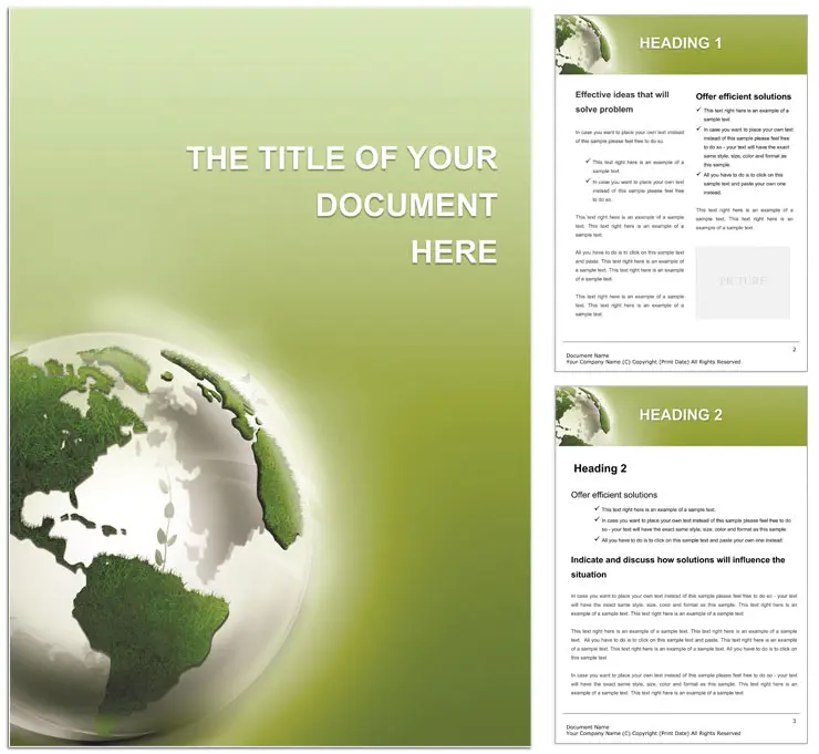 Bio Green Planet Word Template - Download Now | Professional Design