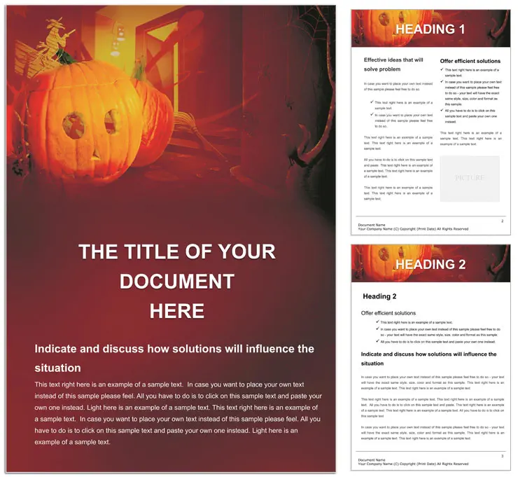 Halloween and doors in the house Word templates
