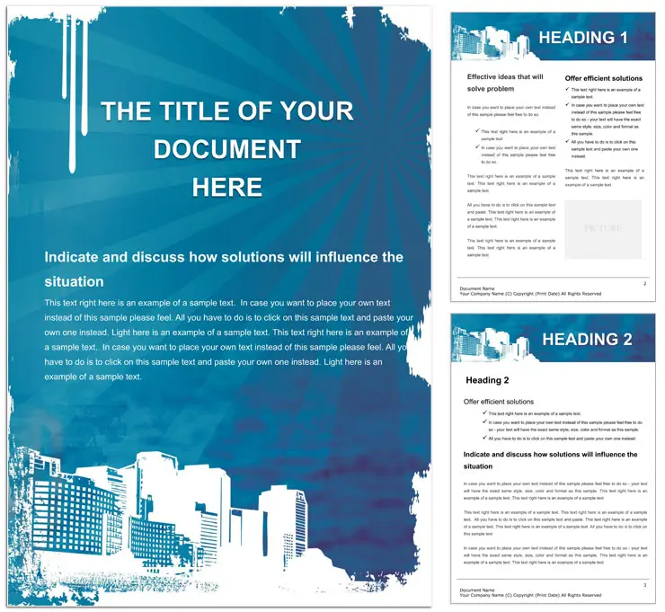 Free Vector City Free Microsoft Word template for print document