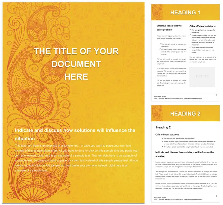 Indian Ornaments Word document template design