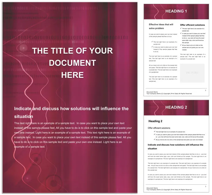 Color Digital Encoding Word document template design