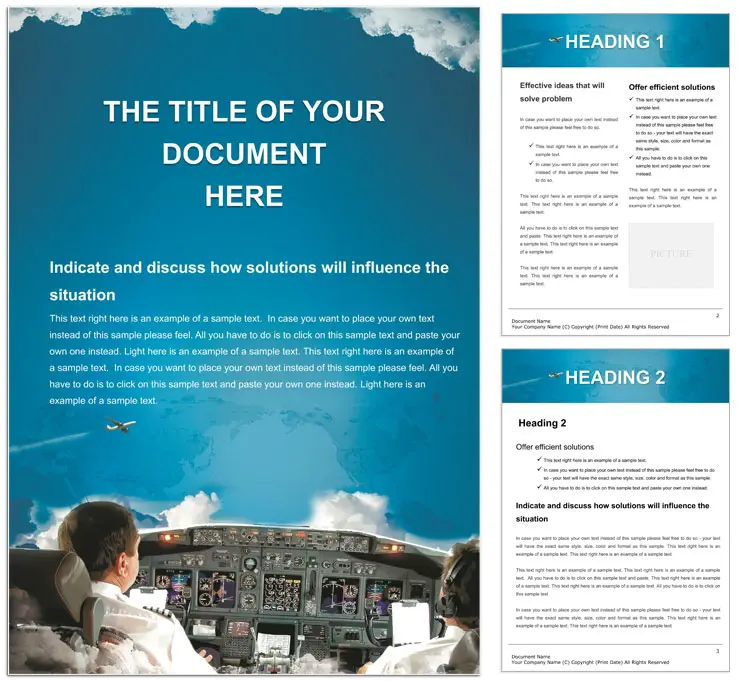 Pilots Word Template - Professional Aviation Presentation | Download Now