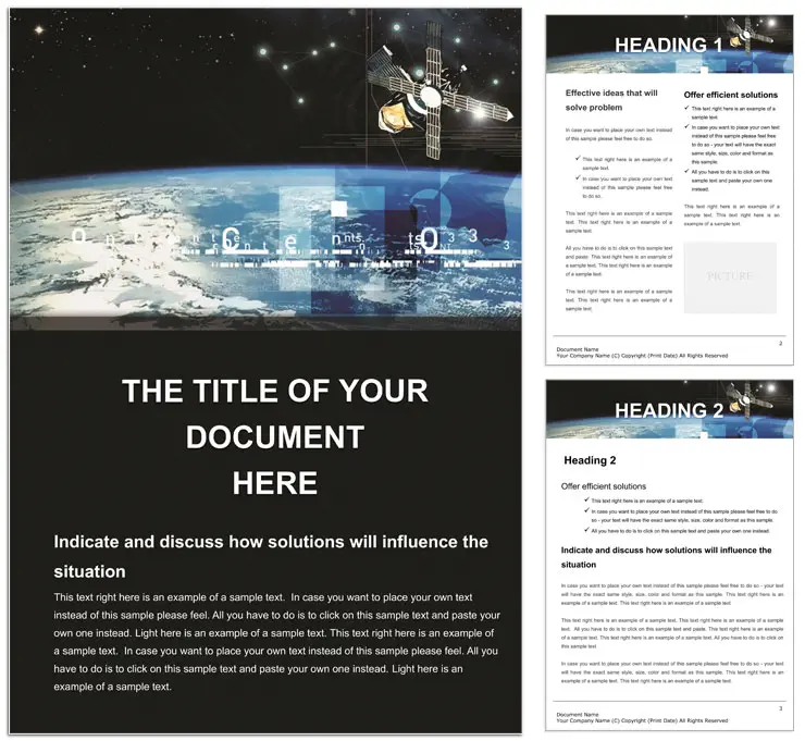 Space and Satellite Word templates