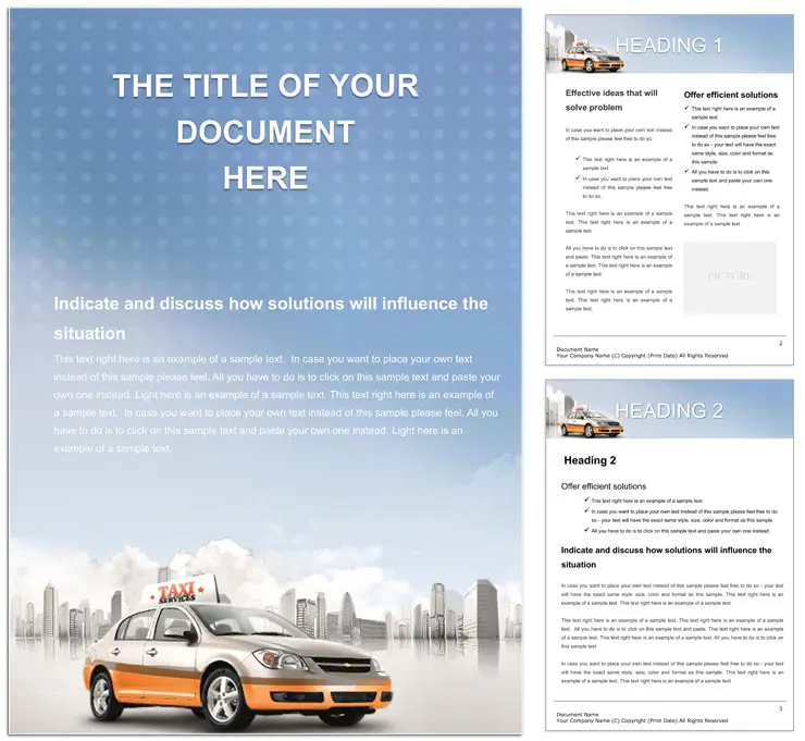 Taxi Service Word Template