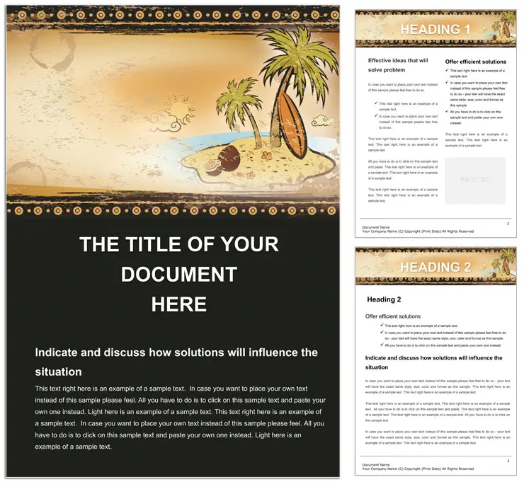 Free Beach Island Vacations Microsoft Word template print document