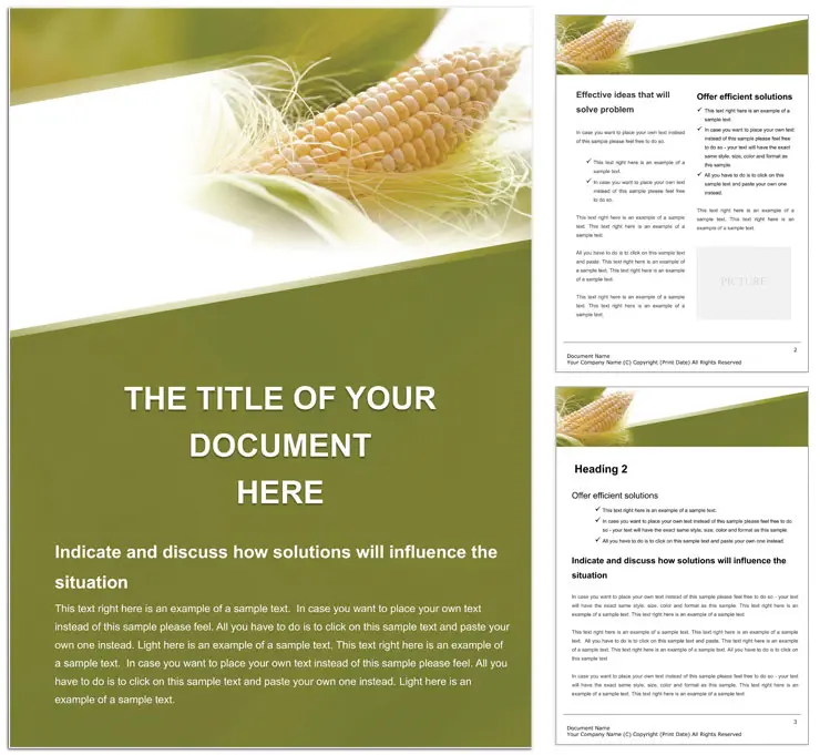 Agriculture : Maize Cultivation Word templates