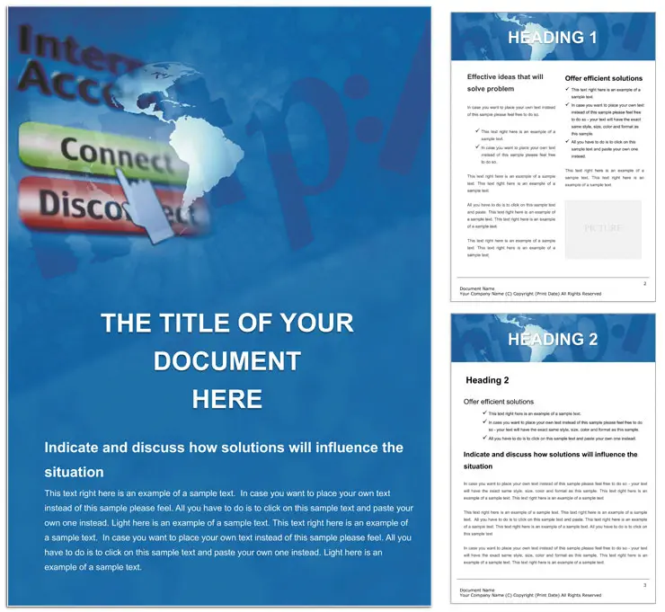 Internet Access Word template for print document