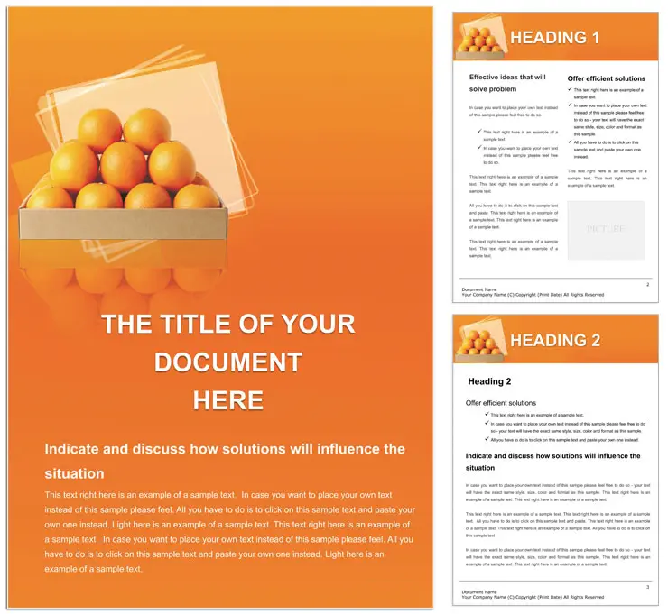 Selling oranges Word Templates