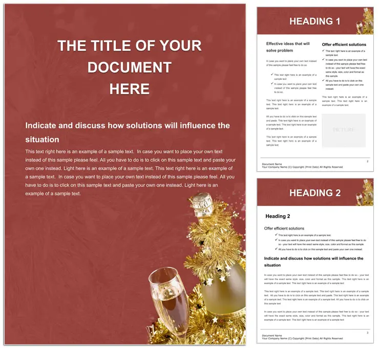 Happy Holiday Word document template design