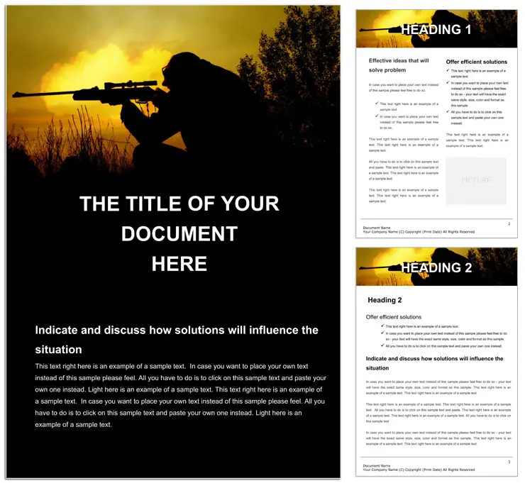 Shooter War Word Template Document Design