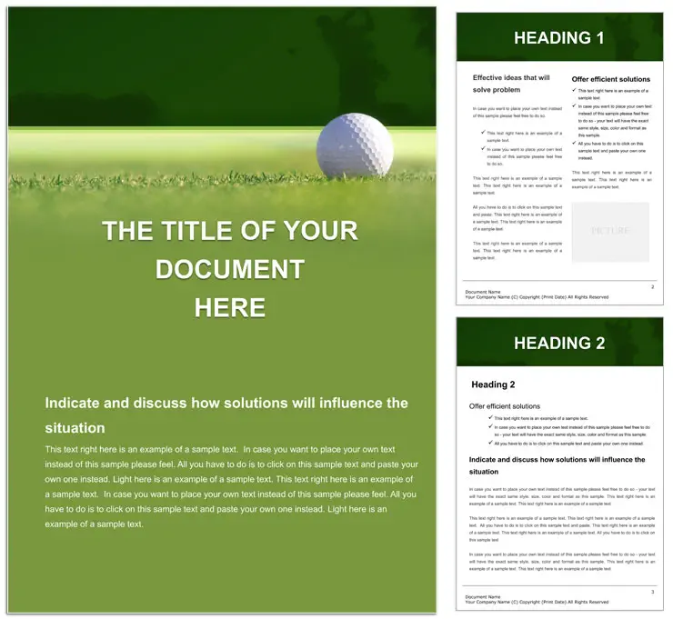 Golf Show Word Template - Download and Customize | Professional Design