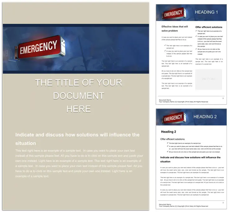 Emergency Word template document